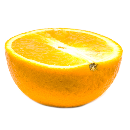Fresh orange slice isolated on white backgroundの写真素材