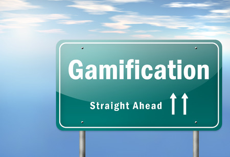 Highway Signpost with Gamification wordingの写真素材