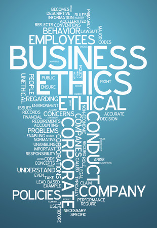 Word Cloud with Business Ethics related tagsの写真素材
