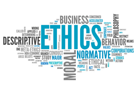 Word Cloud with Ethics related tagsの写真素材