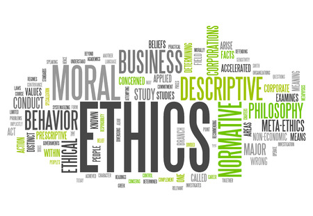 Word Cloud with Ethics related tagsの写真素材