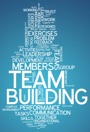 Word Cloud with Team Building related tagsの写真素材