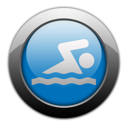 Icon, Button, Pictogram with Swimming symbolの写真素材