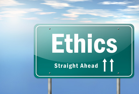 Highway Signpost with Ethics wordingの写真素材