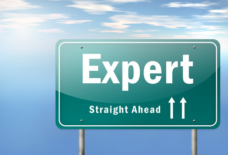 Highway Signpost with Expert wordingの写真素材