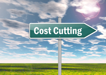 Signpost with Cost Cutting wordingの写真素材