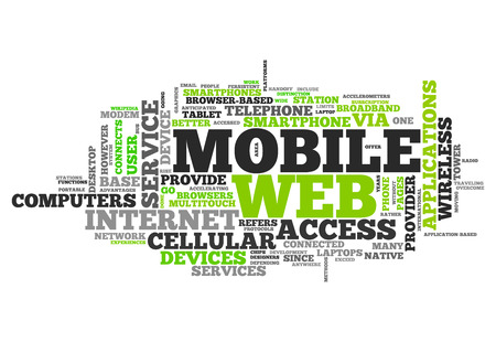 Word Cloud with Mobile Web related tagsの写真素材