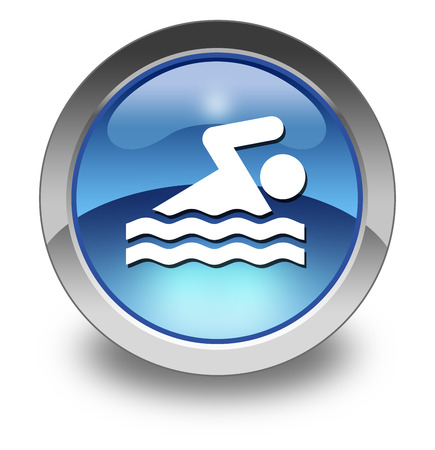 Icon, Button, Pictogram with Swimming symbolの写真素材