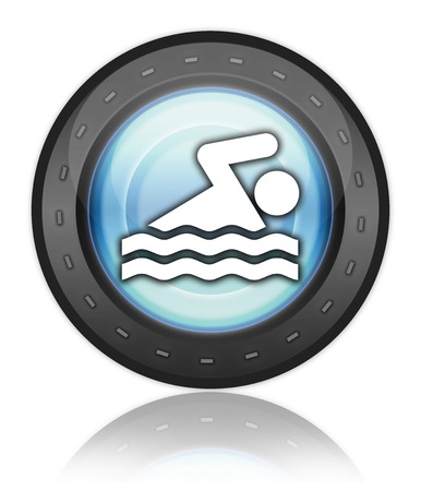 Icon, Button, Pictogram with Swimming symbolの写真素材