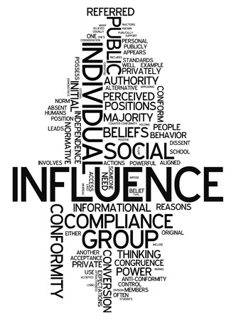 Word Cloud with Influence related tagsの写真素材