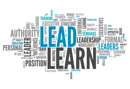 Word Cloud with Learn and Lead related tagsの写真素材