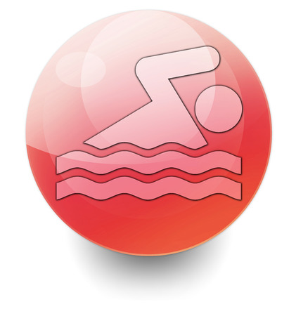 Icon, Button, Pictogram with Swimming symbolの写真素材