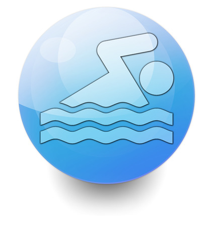 Icon, Button, Pictogram with Swimming symbolの写真素材