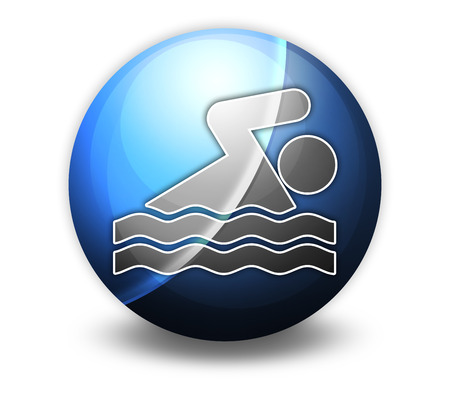 Icon, Button, Pictogram with Swimming symbolの写真素材