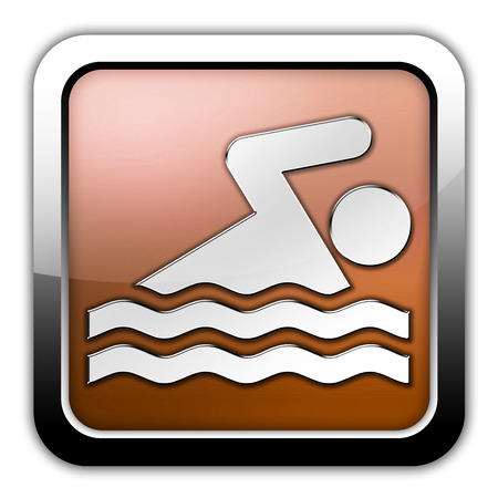 Icon, Button, Pictogram with Swimming symbolの写真素材