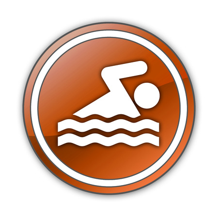 Icon, Button, Pictogram with Swimming symbolの写真素材