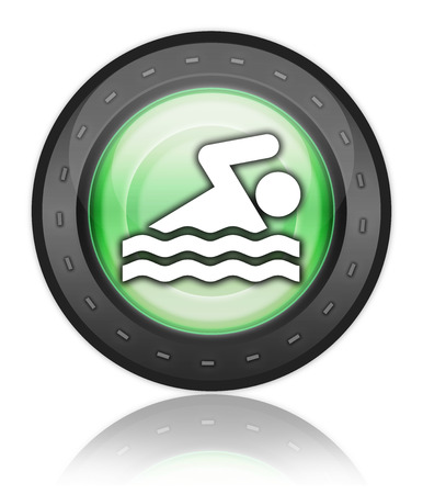 Icon, Button, Pictogram with Swimming symbolの写真素材
