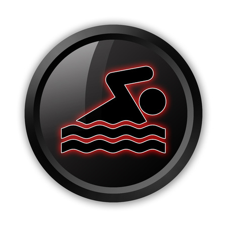 Icon, Button, Pictogram with Swimming symbolの写真素材