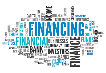 Word Cloud with Financing wordingの写真素材