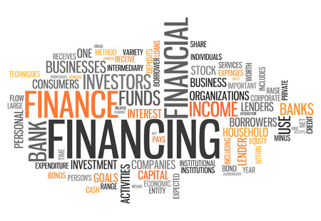 Word Cloud with Financing wordingの写真素材