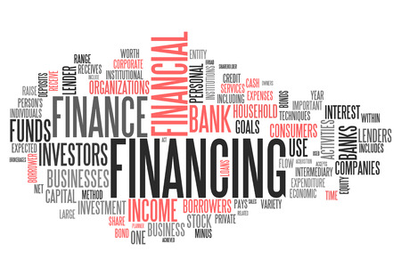 Word Cloud with Financing wordingの写真素材