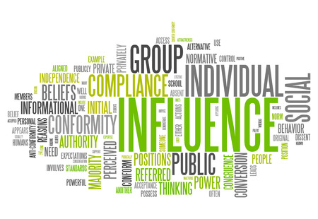 Word Cloud with Influence related tagsの写真素材
