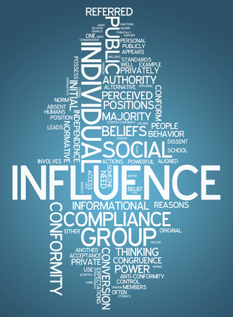 Word Cloud with Influence related tagsの写真素材