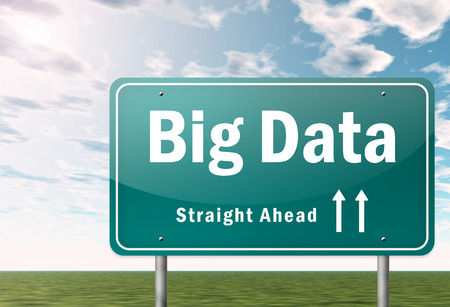 Highway Signpost with Big Data wordingの写真素材