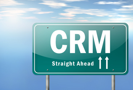 Highway Signpost with CRM wordingの写真素材