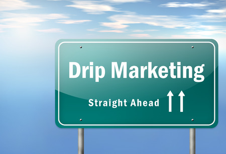Highway Signpost with Drip Marketing wordingの写真素材