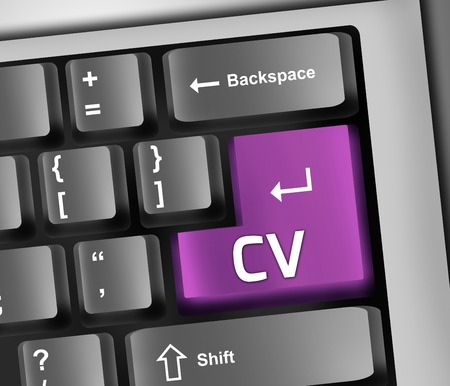 Keyboard Illustration with CV wordingの写真素材