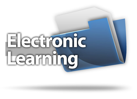 3D Style Folder Icon with E-Learning wordingの写真素材