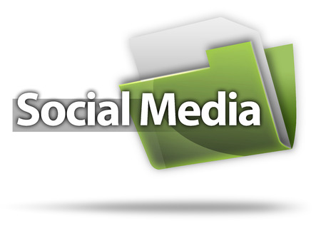 3D Style Folder Icon with Social Media wordingの写真素材