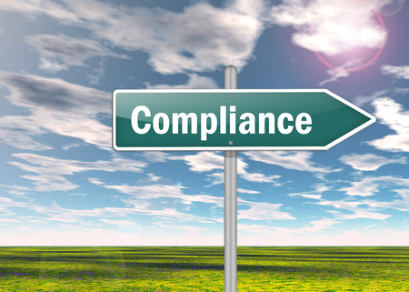 Signpost with Compliance wordingの写真素材