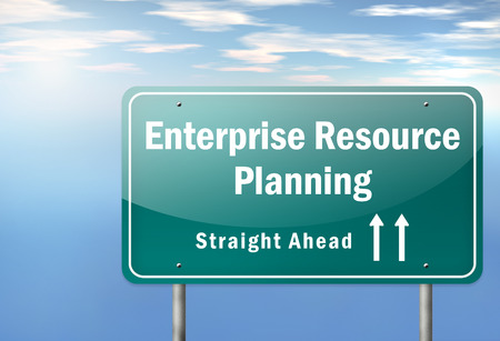 Highway Signpost with Enterprise Resource Planning wordingの写真素材