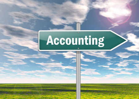 Signpost with Accounting wordingの写真素材