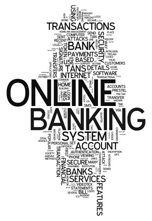 Word Cloud with Online Banking related tagsの写真素材