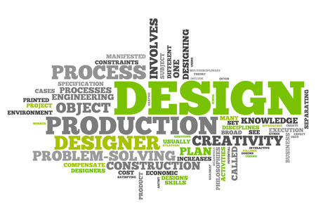 Word Cloud with Design related tagsの写真素材