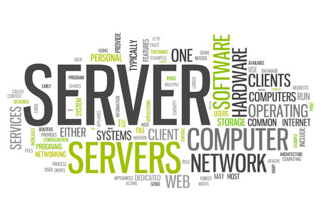 Word Cloud with Server related tagsの写真素材