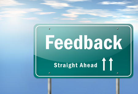 Highway Signpost with Feedback wordingの写真素材