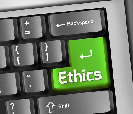 Keyboard Illustration with Ethics wordingの写真素材
