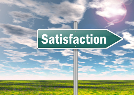 Signpost with Satisfaction wordingの写真素材