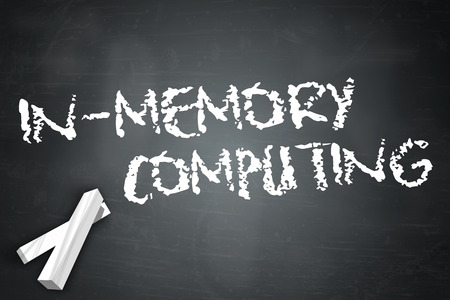 Blackboard with In-Memory Computing wordingの写真素材