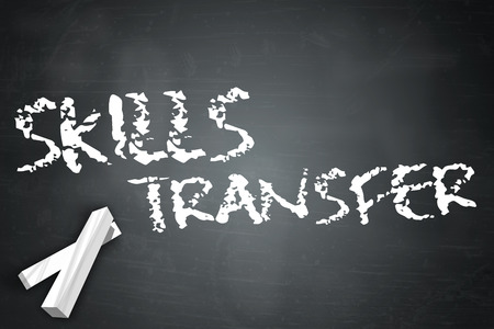 Blackboard with Skills Transfer wordingの写真素材