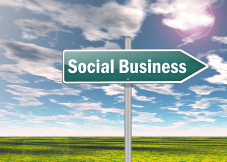 Signpost with Social Business wordingの写真素材