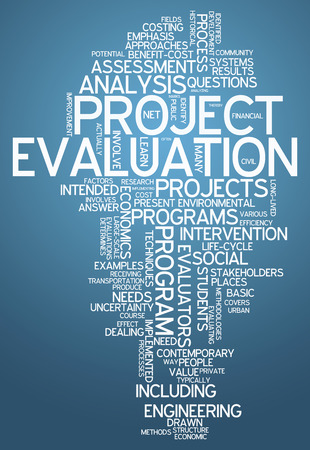 Word Cloud with Project Evaluation related tagsの写真素材