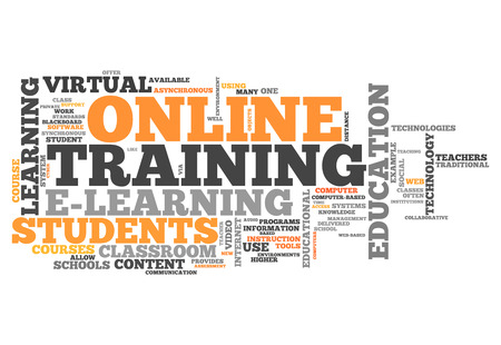 Word Cloud with Online Training related tagsの写真素材