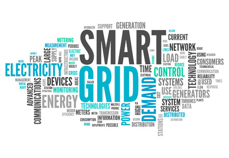Word Cloud with Smart Grid related tagsの写真素材