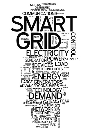 Word Cloud with Smart Grid related tagsの写真素材