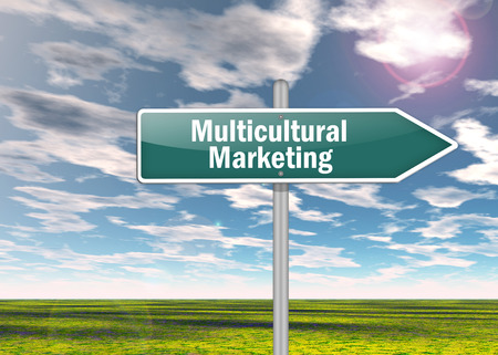 Signpost with Multicultural Marketing wordingの写真素材